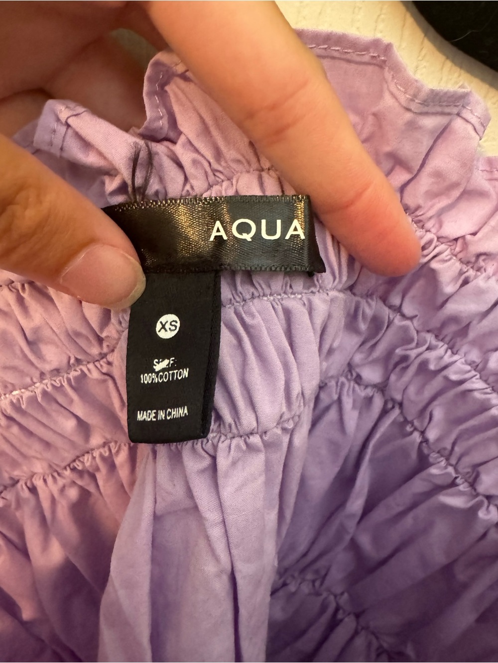 Auqa Lavender Ruched Ruffle Cami Top - Picture 3 of 3